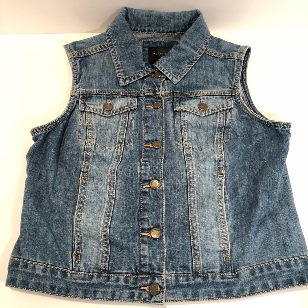 The Limited Blue Denim Jean Vest Size Small NWOT